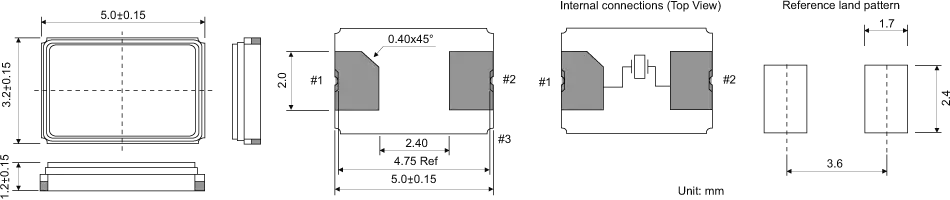SMD QUARTZ CRYSTAL 5.0 x 3.2 mm 10.0 - 54.0MHz SMD QUARTZ CRYSTAL 5.0 x 3.2 mm 10.0 - 54.0MHz