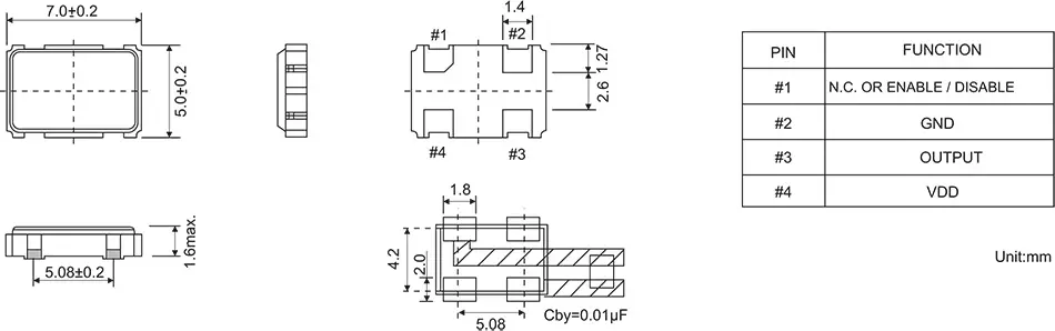 CERAMIC SMD SPXO OSCILLATOR 7.0 x 5.0 mm CERAMIC SMD SPXO OSCILLATOR 7.0 x 5.0 mm