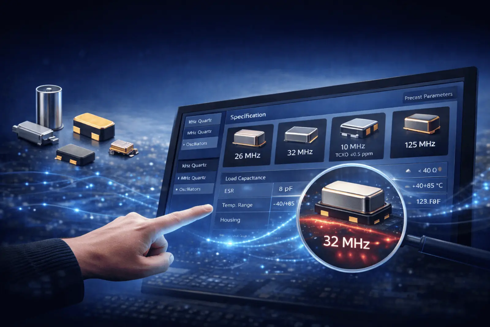 Trouver un oscillateur à quartz oscillant