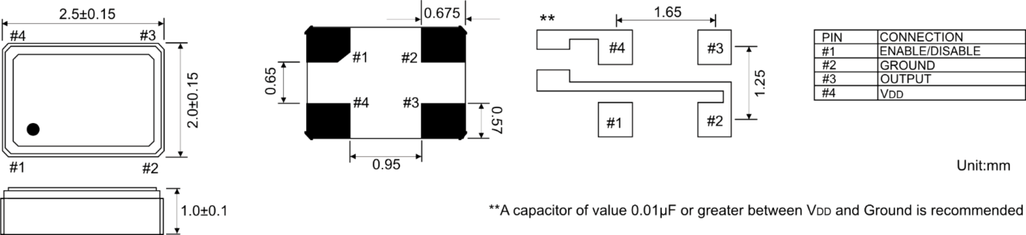 CÉRAMIQUE SPXO OSZILLATOR 2,5 X 2,0 MM CÉRAMIQUE SPXO OSZILLATOR 2,5 X 2,0 MM